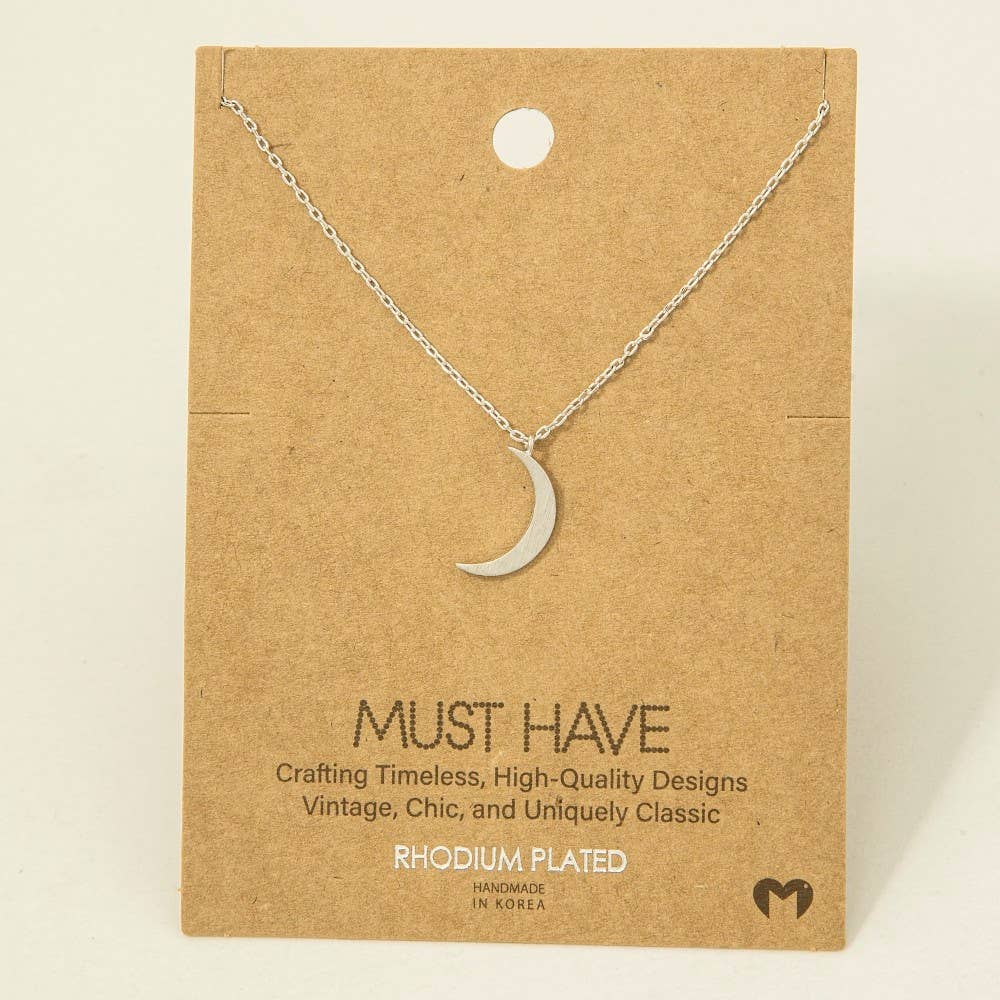 Moon Crescent Pendant Necklace – Gold or Silver