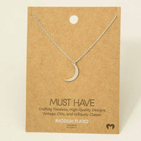 Moon Crescent Pendant Necklace – Gold or Silver