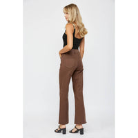 Mica Denim "Lorelai" Super High Rise Wide Leg Jeans – Chocolate Brown