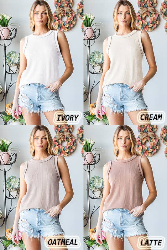 Everly Ribbed Sleeveless Tank