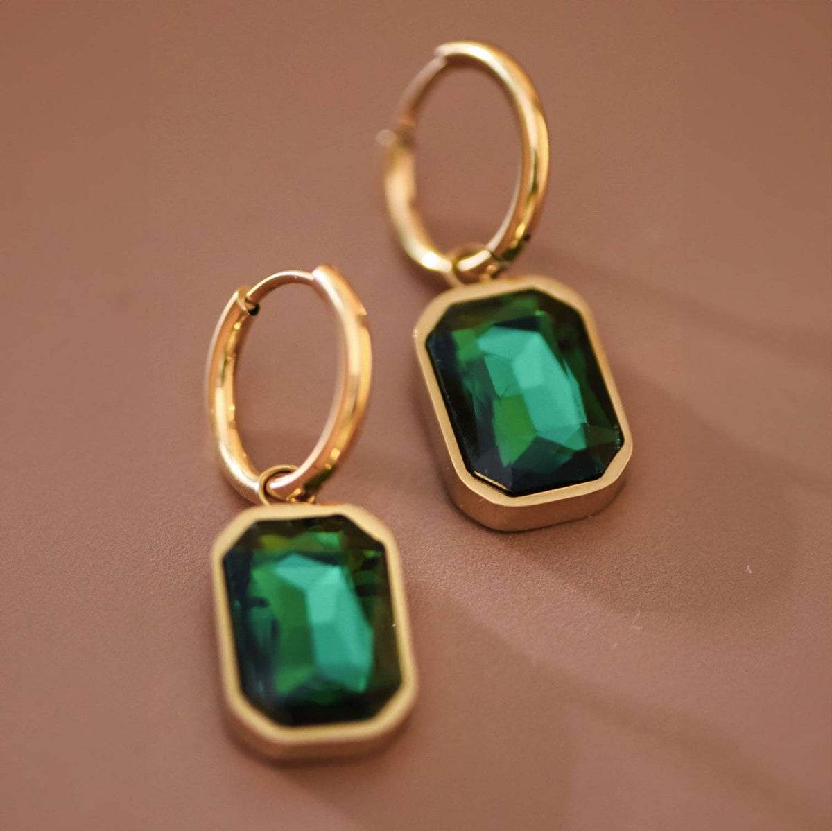 18K Gold Plated Waterproof Stainless Steel Drop Earrings