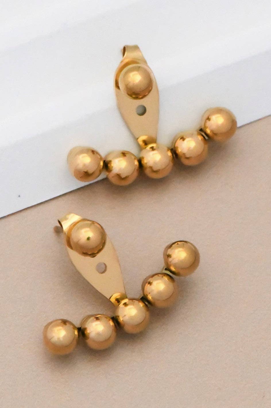 The Valen Gold Ear Jacket Earrings – 18K Gold Dipped Waterproof Stainless Steel Earrings