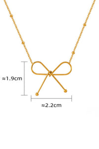 The Colette Bow Necklace – 18K Gold Dipped Waterproof Stainless Steel Dainty Chain