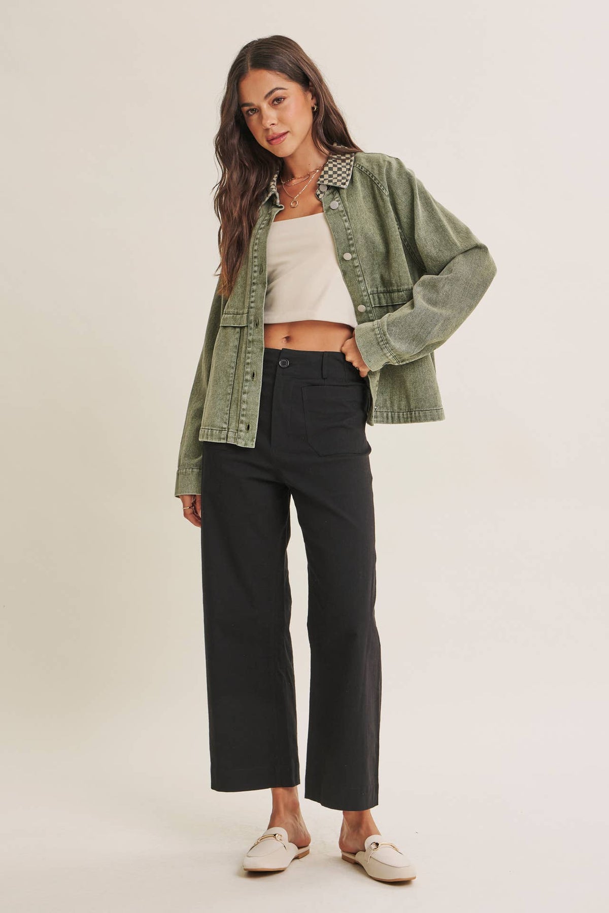 HERITAGE FIELD MINERAL-WASHED COTTON TWILL JACKET: WASHED OLIVE