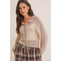 Morning Layer Airy Wool Blend Henley Sweater