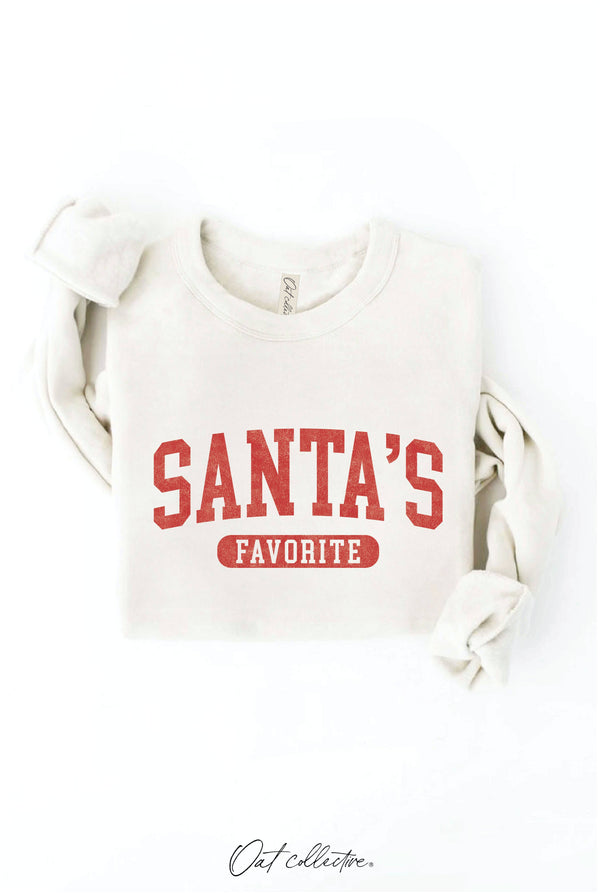 “Santa’s Favorite” Graphic Fleece Sweatshirt (Unisex) Small-XL