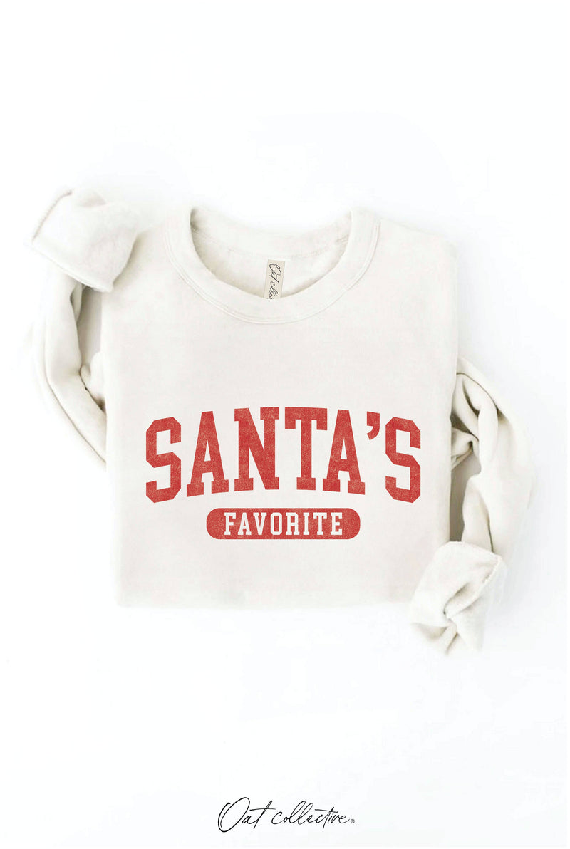 “Santa’s Favorite” Graphic Fleece Sweatshirt (Unisex) Small-XL