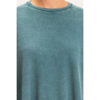 Slow Mornings Waffle Knit Top: Cream Taupe