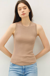 The Rylie Ribbed Knit Tank – Mocha, Off White & Black