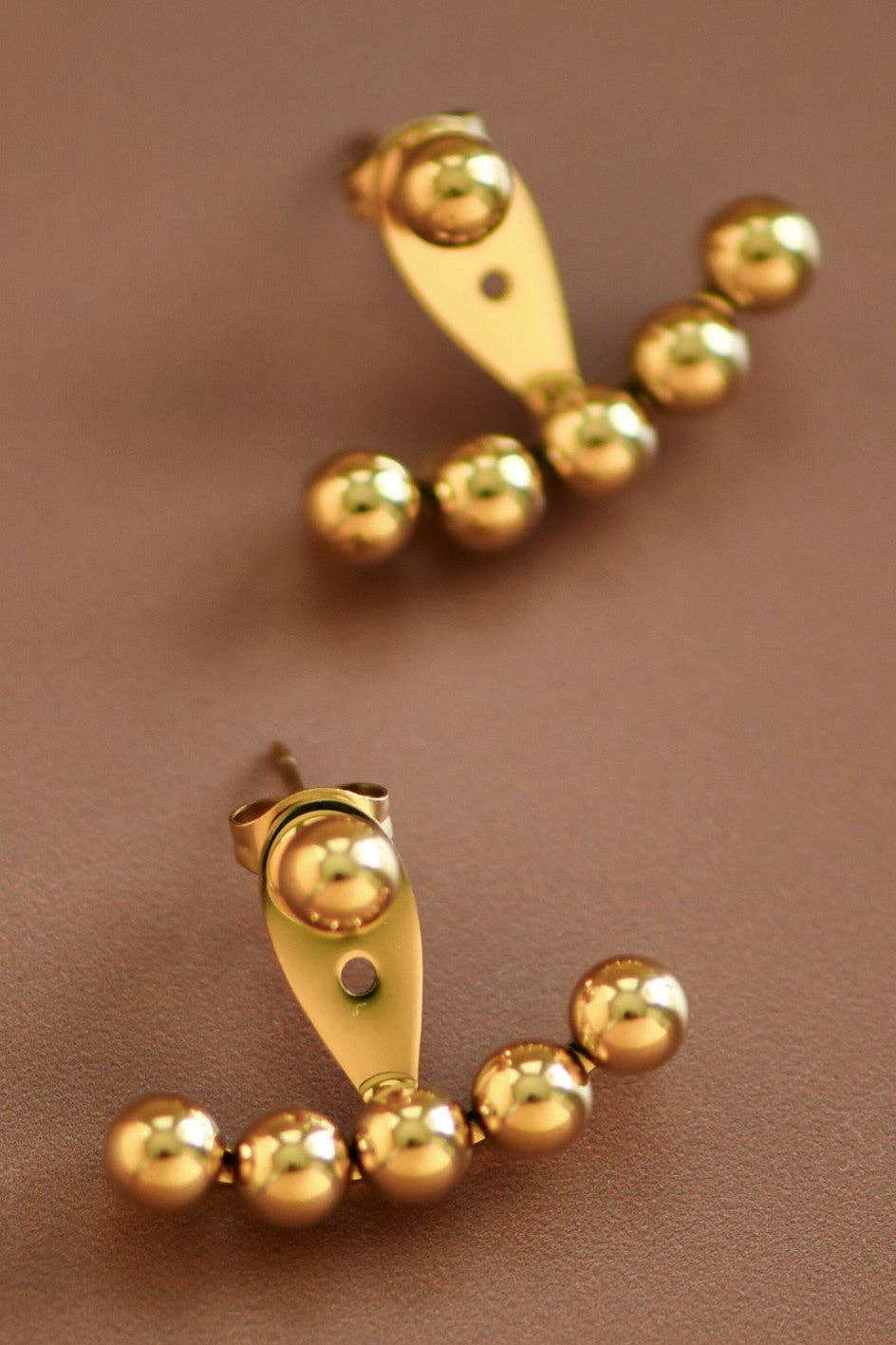 The Valen Gold Ear Jacket Earrings – 18K Gold Dipped Waterproof Stainless Steel Earrings