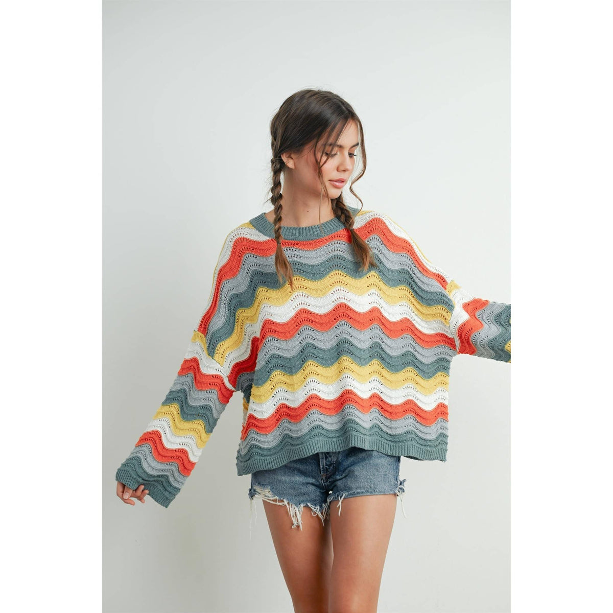 Good Mood Wave Sweater: Multi