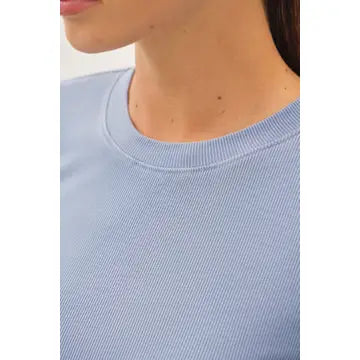 The Merrin Classic Ribbed Baby Tee – Fitted Crew Neck Essential T-Shirt for Women