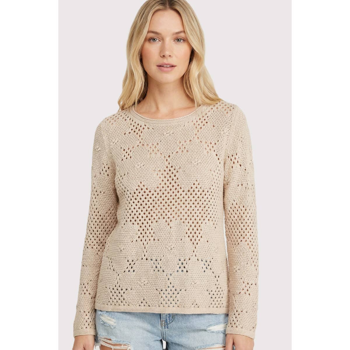 The Meadow Crochet Sweater: Natural