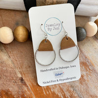 Ashland Leather & Hoop Earrings – Genuine Leather, Nickel-Free Hypoallergenic Jewelry