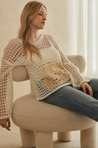 The Coastal Hideaway Crochet Hoodie: Cream