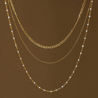 The Ardenne Layered Dainty Chain Necklace – 18K Gold Dipped Waterproof Stainless Steel Necklace