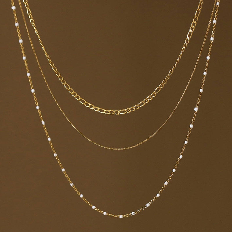 The Ardenne Layered Dainty Chain Necklace – 18K Gold Dipped Waterproof Stainless Steel Necklace
