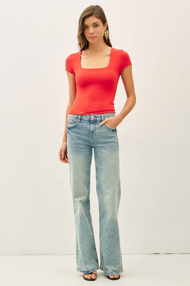 Emma Essential Square Neck Tee