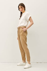 The Lara Lightweight Tencel Jogger – Taupe, Camel & Charcoal