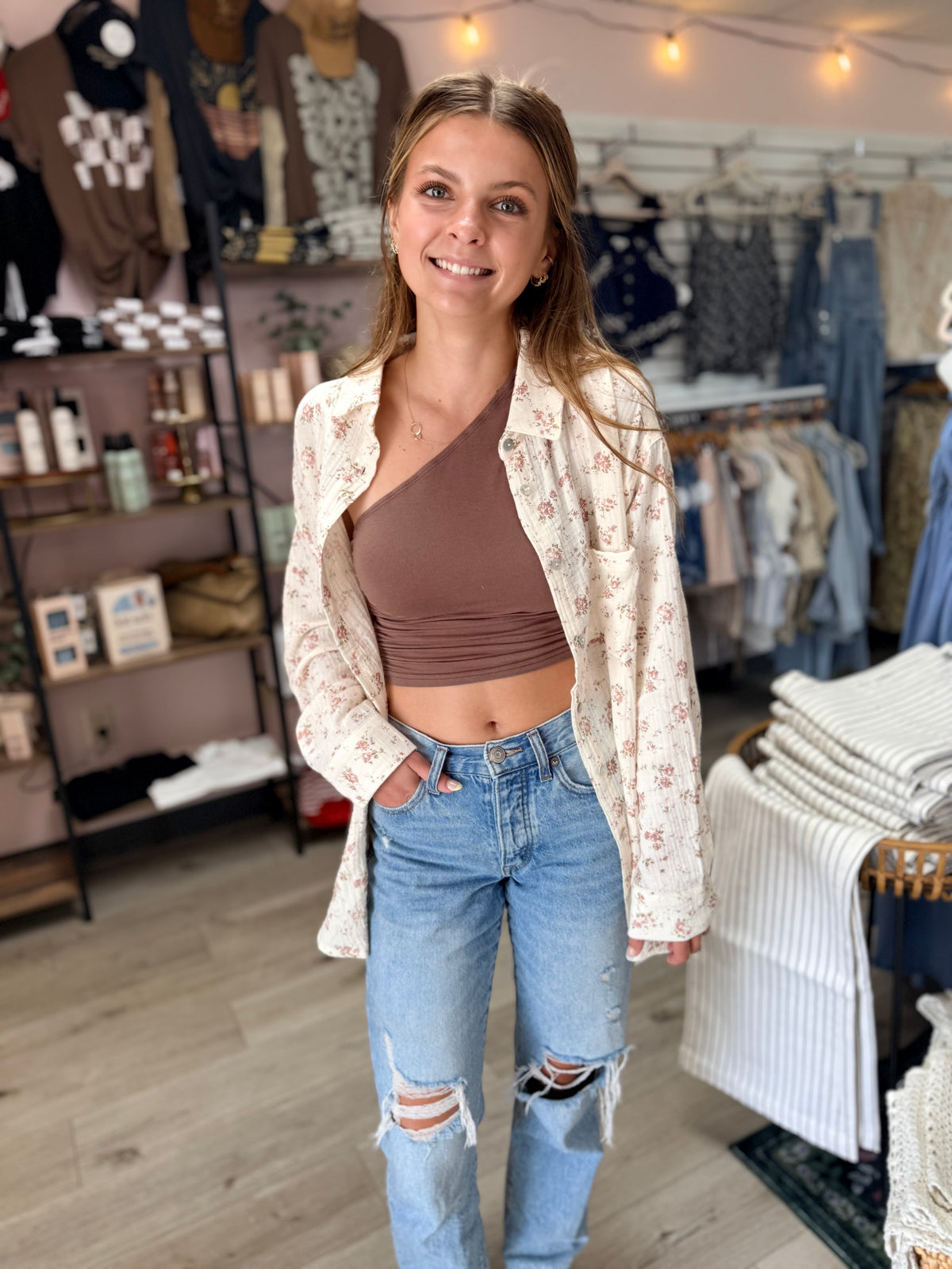 Sweet Meadow Floral Button Down