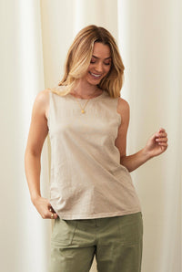 Oaklee Mineral Wash Cotton Tank Top – Casual Basic Sleeveless Tee