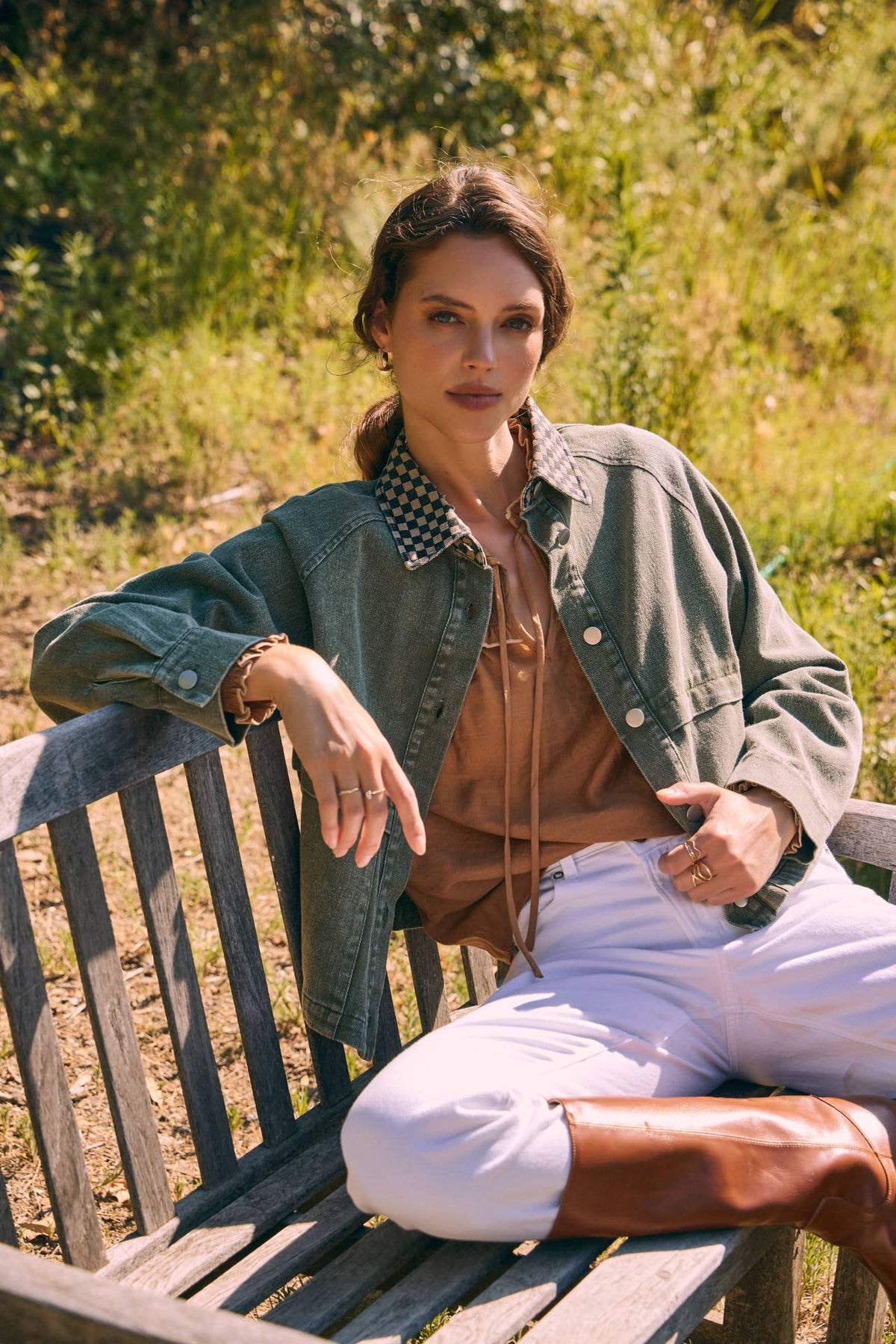 HERITAGE FIELD MINERAL-WASHED COTTON TWILL JACKET: WASHED OLIVE