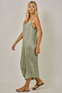 The Olive Grove Tencel Jumpsuit: Washed Olive