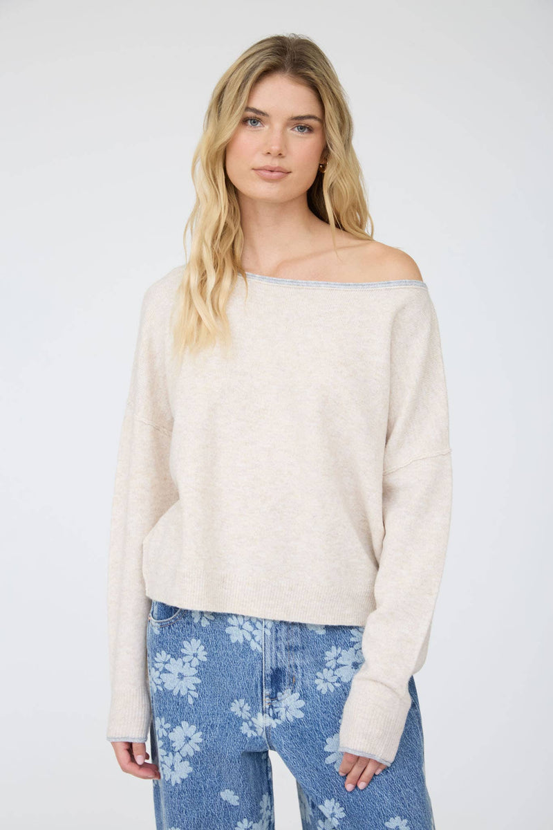 A Little Closer Boat Neck Sweater: Oatmeal