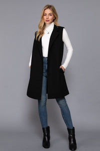 Marigold Sleeveless Notched Collar Vest – Soft Open Front Layering Piece
