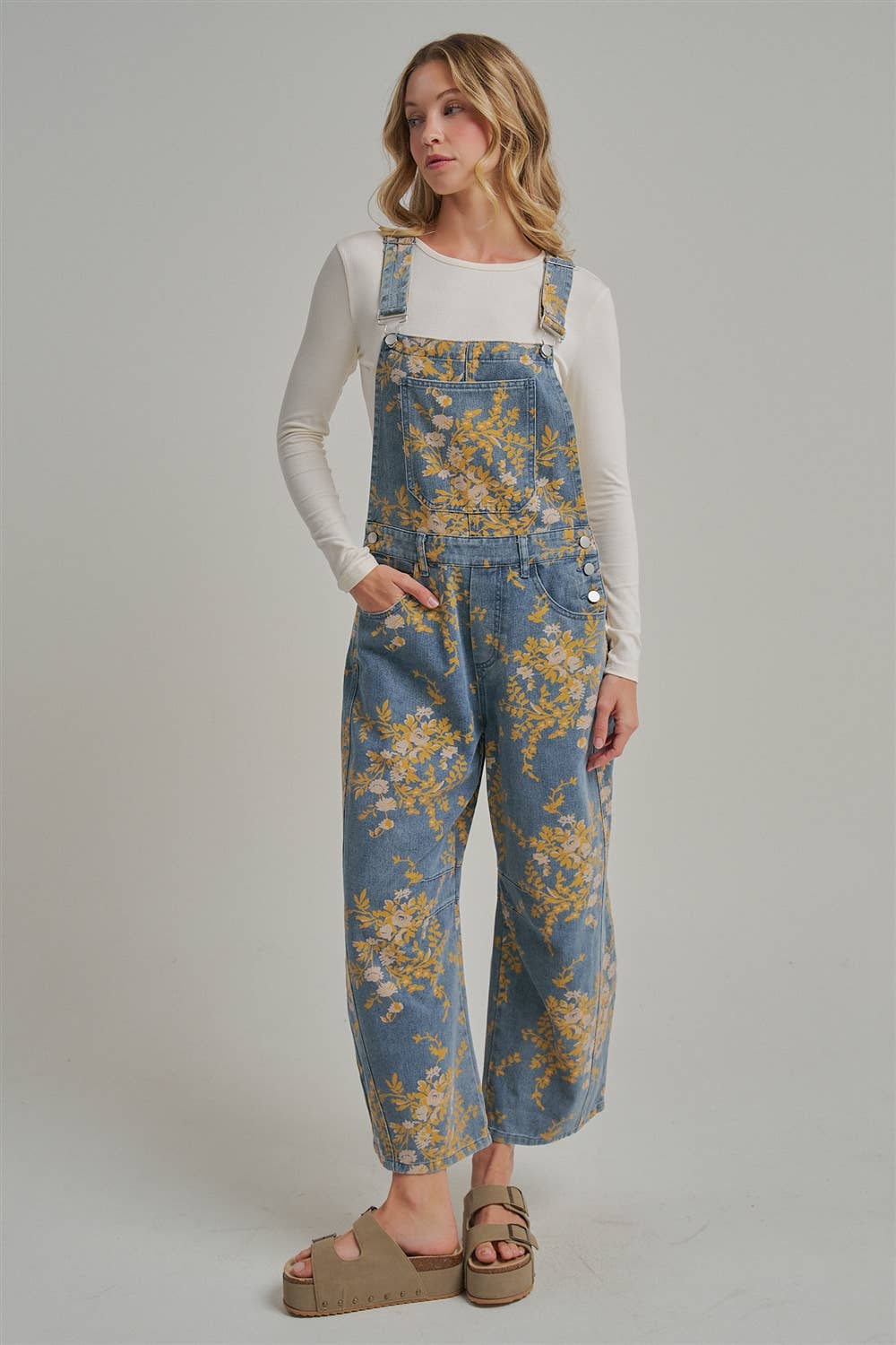 The Golden Hour Floral Denim Overalls