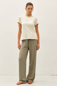 The Winslet Cotton Slub Essential Tee – Garment Dyed Everyday Basic T-Shirt for Women