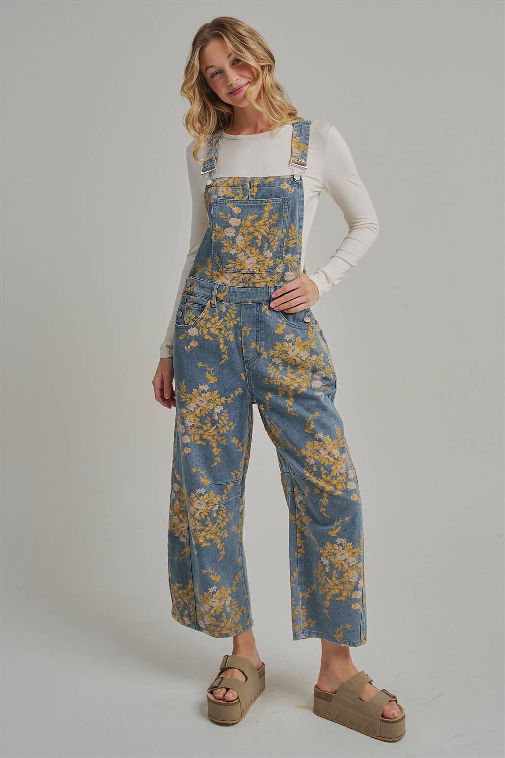 The Golden Hour Floral Denim Overalls
