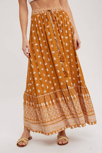 Briar Boho Button-Front Maxi Skirt