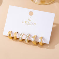 Gold Mini Huggie Hoop Earring Trio – Dome, Baguette Rhinestone & Pearl Set