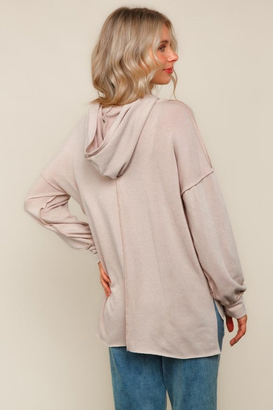 The Rylie Plaid Patchwork Hoodie – Mocha Mist