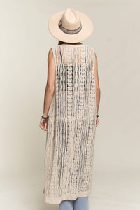 Maggie Summer Crochet Long Sleeveless Vest