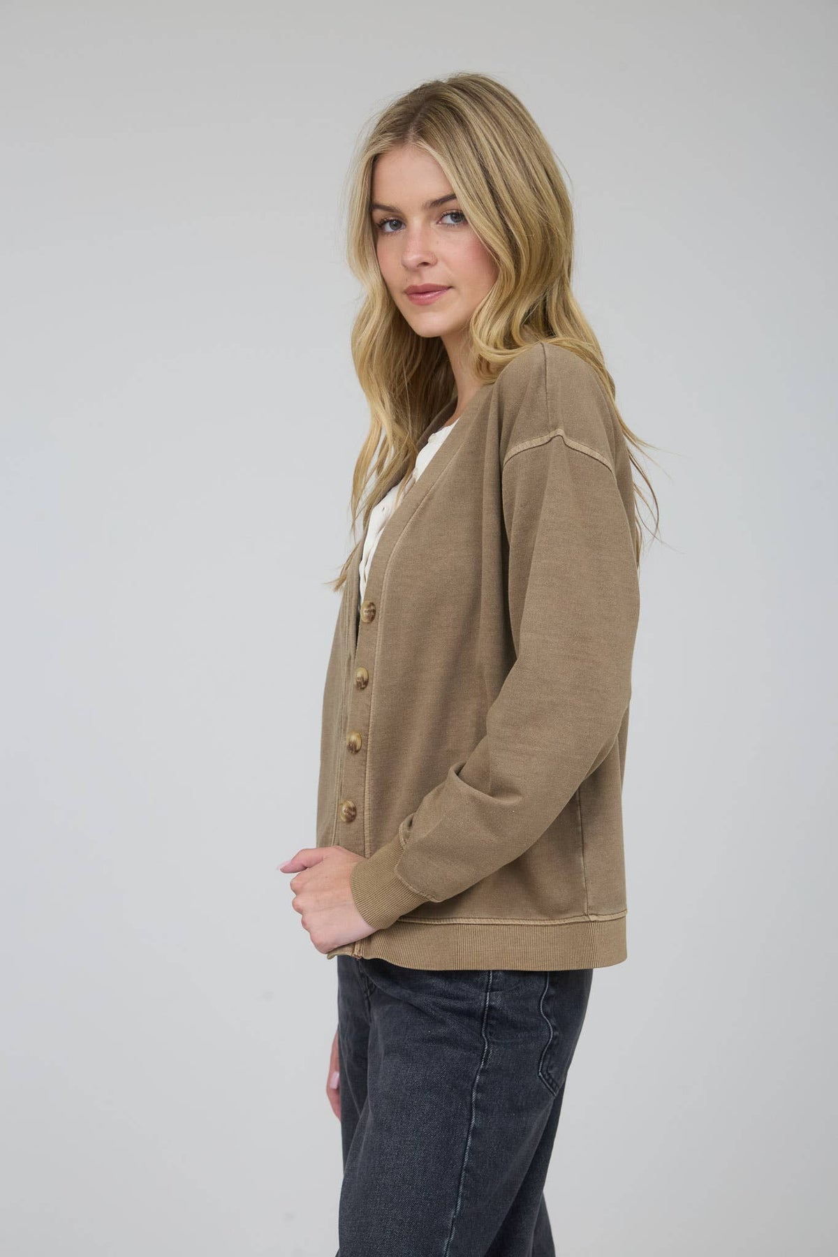 The Sutter Creek Acid-Wash Cardigan – Effortlessly Lived-In + Cozy