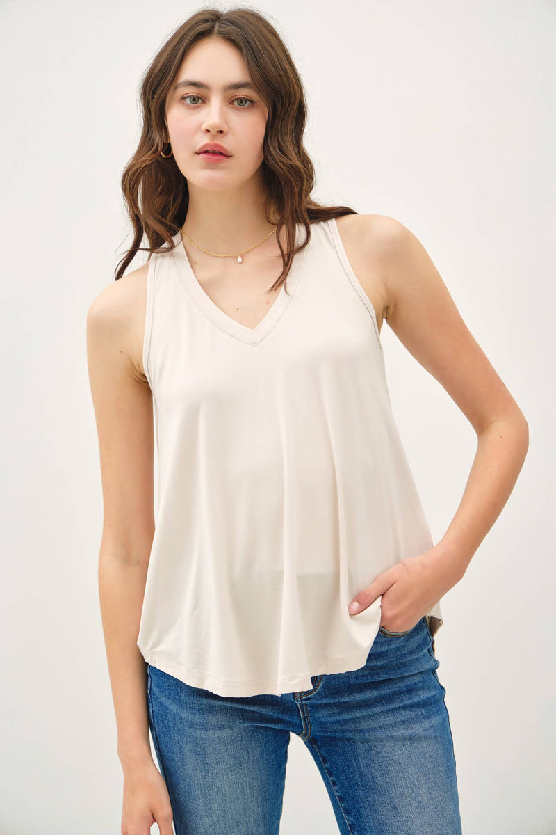 The Emory Soft Knit V-Neck Tank – Lightweight High-Low Essential Summer Top for Women