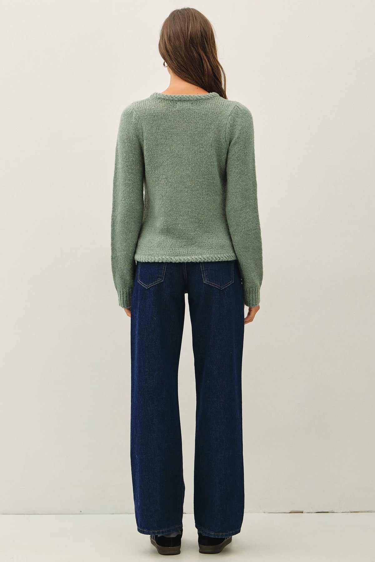 Better Together Braided Cardigan: Sage