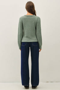 Better Together Braided Cardigan: Sage