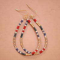 Patriotic Beaded Teardrop Earrings