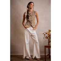 Heirloom Floral Button Vest: Cream/Multi