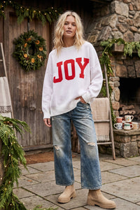 Choose Joy Sweater: White