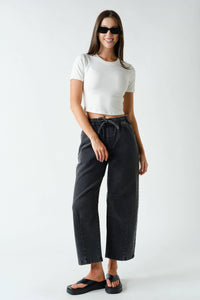 Off Duty Denim Pull-On Pants: Charcoal