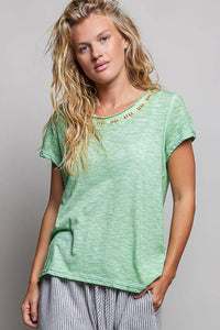 Everyday Lightweight Relaxed Fit Hand-Stitched Knit Top: Black / L