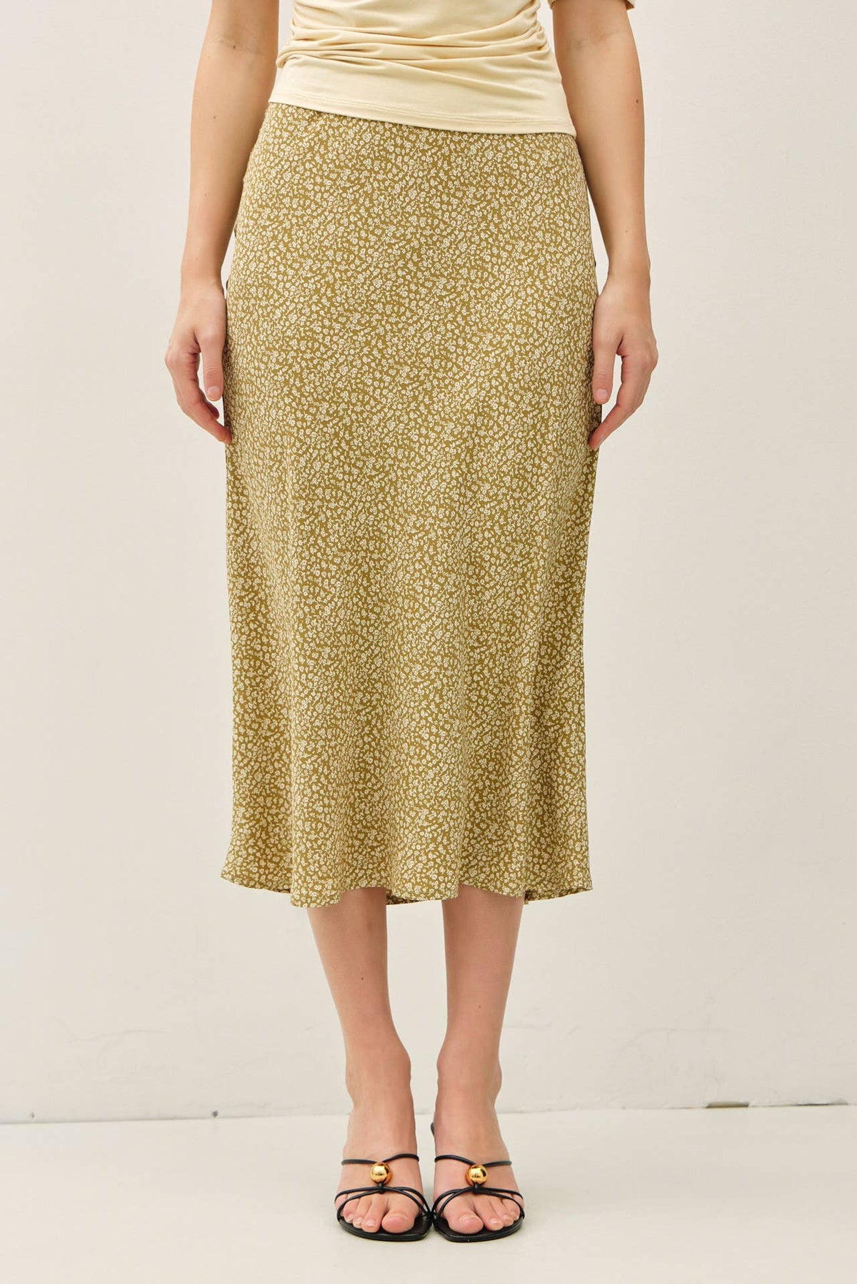 The Vivienne Mixed Print Midi Skirt – Floral & Leopard Retro Feminine Skirt