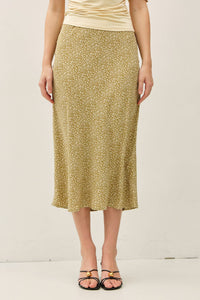 The Vivienne Mixed Print Midi Skirt – Floral & Leopard Retro Feminine Skirt