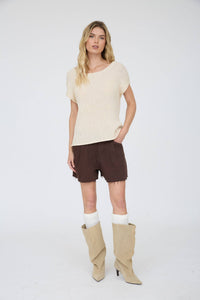 Rolled Edge Sweater Tee