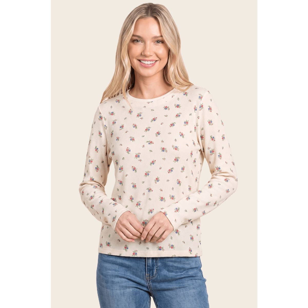 Sweet & Simple Floral Thermal: Cream
