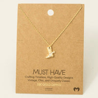 Cowgirl Charm Boot Pendant Necklace: Gold – Western Jewelry